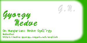 gyorgy medve business card